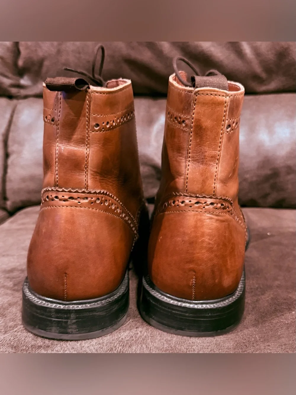 Stafford Deacon Leather Wingtip Brogue Ankle Boots